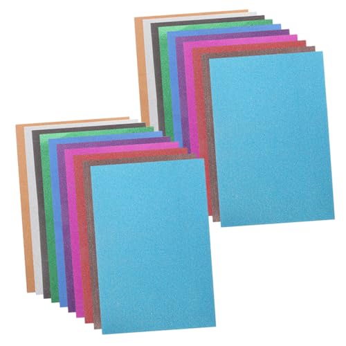 Cabilock A4 Glitzer Bastelpapier Set Buntes DIY Für Kreative Handarbeiten Glitzernde Papiere Für Bastelprojekte Und Kartenherstellung 10 Selbstklebend Und 10 Ohne von Cabilock