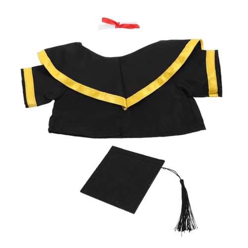 Cabilock Abschlussbären Outfit Graduierung Mütze Ausgestopfte Tierkleid Outfit Boy Puppe Kleidung Bären Doll Kleidung Doll Abschlussanzug Bär Abschluss Schal Schwarzpapier von Cabilock