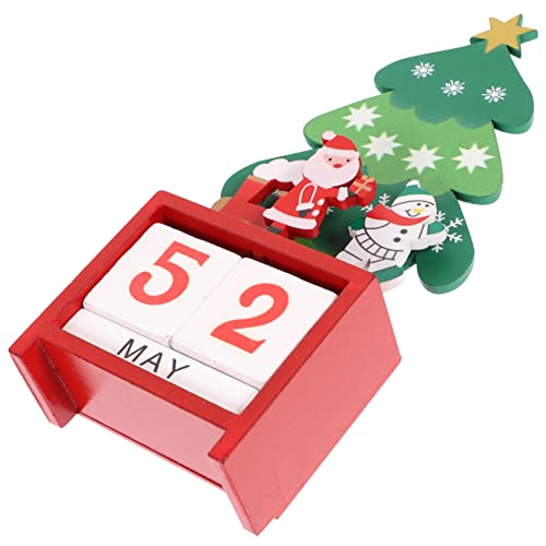 Cabilock Adventskalender Block Weihnachtskalender Ewige Kalender Schreibtischkalender Weihnachtliche Tischdekoration Weihnachtsstrumpffüller Weihnachten Weihnachtstischkalender Hölzern von Cabilock