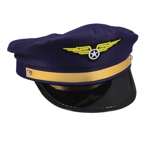 Cabilock Airline-pilotenkappe, Kostümhut, Verstellbarer Uniform-pilotenhut Für Erwachsene Für Halloween, Cosplay, Maskerade Und Auftritte, Airline-motto-partyhut von Cabilock