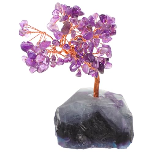 Cabilock Amethyst-Steinbaum the office büroradio tischhussen schmucksteine ziernieten kleine gefälschte Pflanze Chakra-Baum Girlande Geode Kristallbaum Tischdekoration Kristallstein Violet von Cabilock