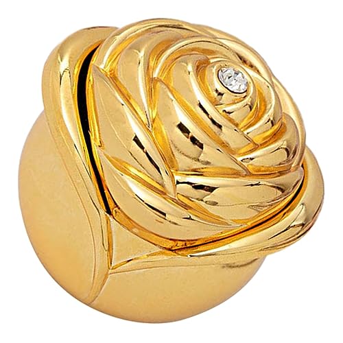 Cabilock Box Rose Schmuckschatulle Schmuckständer Verlobungsringe Vintage Ringe Der Ring Vintage Schmuck Brautparty Schmucketui Rose Ringhalter Ringetui Zinklegierung Wolle Golden von Cabilock