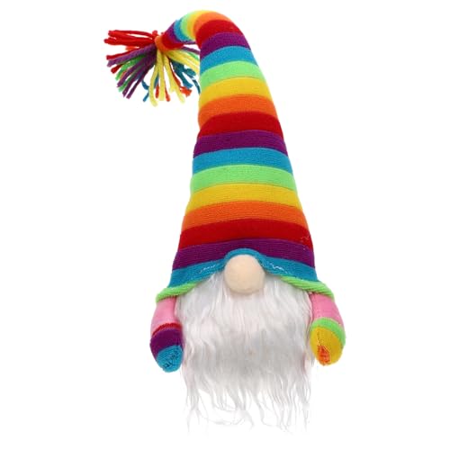 Cabilock Bunte Lichtpuppe Gesichtslose Puppenverzierung Kleidung GNOME Puppendekore GNOME-Puppe Desktop- Verzierungen Für Gnompuppen Bunte Wichtelpuppe Gnomenpuppe Mit Lampe Stoff Rosa von Cabilock