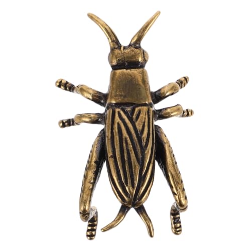 Cabilock Cricket-Ornamente Kleine Tier-glücksfigur Dekorative Tischdekoration Mit Grillen Armaturenbrett-Dekoration, Grillenfigur, Grillen-Dekoration Heimdekoration Golden Kupfer von Cabilock