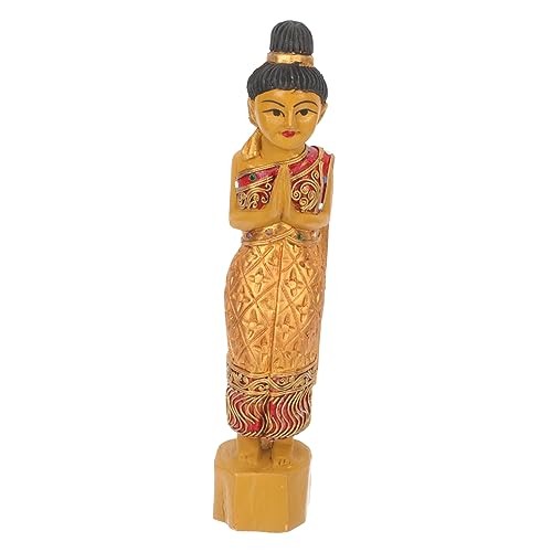 Cabilock Dekoration thailändische Holzfiguren Wohnkultur für den einzug Ornament Holzkunst Figurenstatue im thailändischen Stil Schreibtisch Skulptur dekoratives Holz hölzern von Cabilock