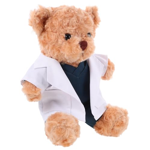 Cabilock Doktor-bär-puppe Lebendige Bärenpuppe Dekorative Bärenpuppe Kleiner Bär Stofftier Ausgestopftes Bärentier Stofftier Bär Bärenpuppe Im Schlafzimmer Tragen Light Brown Plüsch von Cabilock