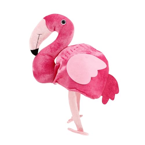 Cabilock Flamingo-kapuze Cosplay-hut in Flamingo-form Kostümzubehör Kostüm-hut-stütze Partyhut Lustiger Hut Flamingo-partydekorationen Flamingo-kappe Kostüm in Flamingoform Rosy Baumwolle von Cabilock