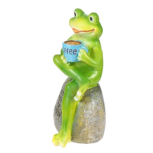 Cabilock Frosch Gartenornament Adornos para Mesa De Heimdekoration Antikes Helle Hausdekorationen Für Zuhause Büro Zubehör Schreibtischzubehör Kunstharz Grün von Cabilock