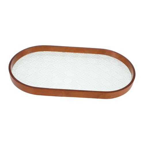 Cabilock Glas Paletten Couchtisch Tablett Tabletts Zum Servieren Von Speisen Tee-tablett Kommoden-Organizer-tablett Rechteckiges Serviertablett Schmucktablett Couchtischtablett Holz Coffee von Cabilock