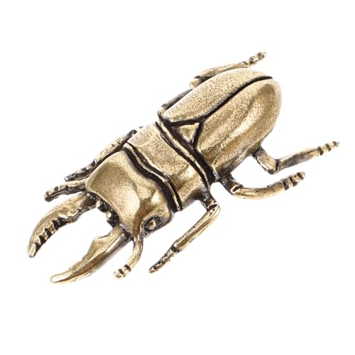 Cabilock Groß -Ornamente Mini-käferfiguren Gefälligkeiten Für Teepartys Desktop-Ornament Aus Metall Tierdekor Aus Metall Insektendekor Miniatur-käferfiguren Golden Messing von Cabilock