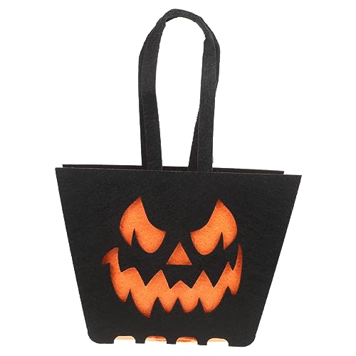 Cabilock Halloween-süßigkeitsbeutel Süße Tüten Und Krawatten Für Partytüten Taschen Für Halloween-leckereien Halloween-kürbis-taschentaschen Goodie -taschen Maske Vlies Black von Cabilock