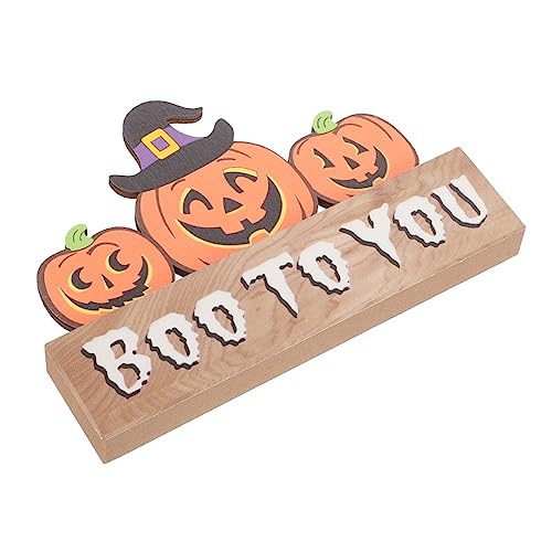 Cabilock Halloween-tischschild Party-tischaufsatz-Schild Süßes Oder Saures Tischschild Halloween-Party Desktop-Ornamente Halloween-Schild Als Herzstück Kürbis Tischschild Tür Hölzern von Cabilock