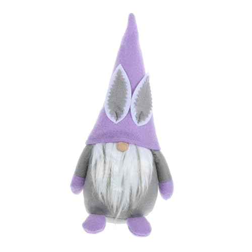 Cabilock Hase Zwerg osterzwerg Easter Bunny Easter Decoration osterpresente Ostergeschenk für frühlingsdeko Cartoon-GNOME-Puppendekor Kaninchenzwergpuppe Gnom Plüsch Plüschstoffe Violett von Cabilock