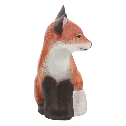 Cabilock Holzfigur Fuchs Statue Handgefertigte Deko Figur Für Zuhause Und Büro Kreatives Wohnaccessoire Aus Fuchs Dekoration Für Schreibtisch Geschenkidee Für Tierliebhaber von Cabilock