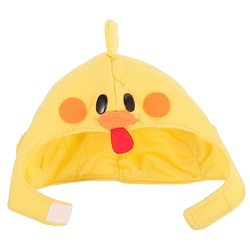 Cabilock Hühnerstirnband Kükenmaskenhut Tier-cosplay-kostüm Lustiger Tierhut Cosplay-partyhut Cosplay-maske Tiermasken Küken Kopfbedeckung Tiermütze Neuheit Partyhut Yellow Pp Baumwolle von Cabilock