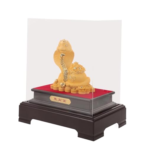 Cabilock Jahr Der Schlangen-Ornamente Dekorationsgegenstand Chinesische Wohnkultur Desktop-Ornamente Chinesische Sammlung Dekorationsartikel Tierstatue Dekorakzente Plastik Golden von Cabilock