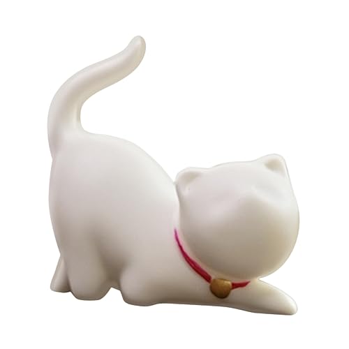 Cabilock Kätzchen-Ornamente Animal Figures Cute Decor wohnaccessoires Katzen Zierfigur Cupcake- Figuren Spielzeug-Spielsets Mini-Katzenfiguren Mini-Katzenstatue weißes Porzellan von Cabilock