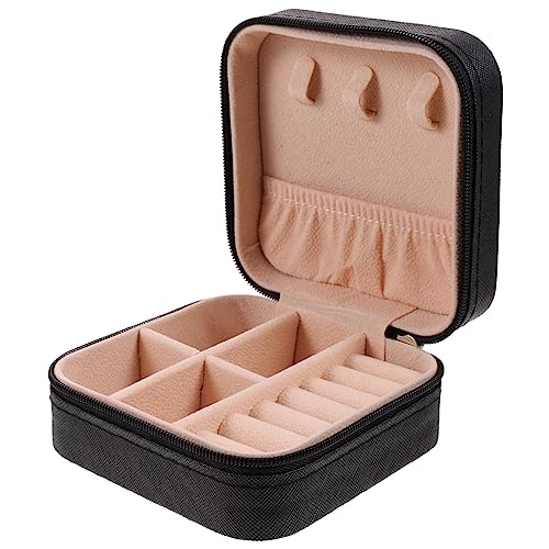 Cabilock Kasten Für Schmuck Organizer Für Ohrringe Und Halsketten Herz-halsketten Hochzeitsgeschenk Reise Schmuckschatulle Herrenringe Ohrringe Veranstalter Leder Black von Cabilock