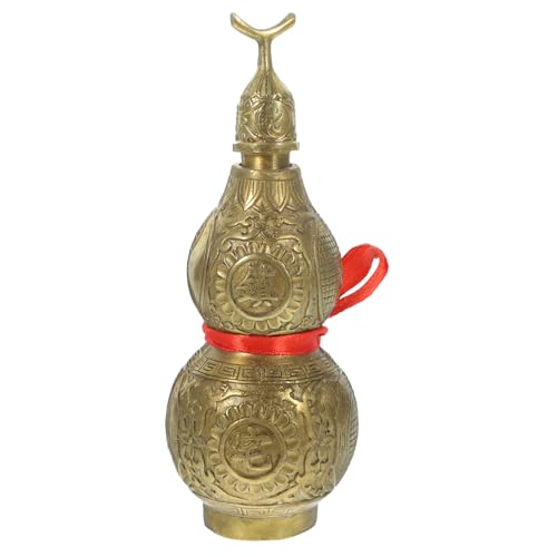 Cabilock Klatsch Feng Shui Kürbis für den einzug bürodeko glucksbringer Gourd Auto Dekoration genschenkideen wu Lou-Verzierung Kalebassen-Ornamente Kalebasse Schmuck Kupfer Golden von Cabilock