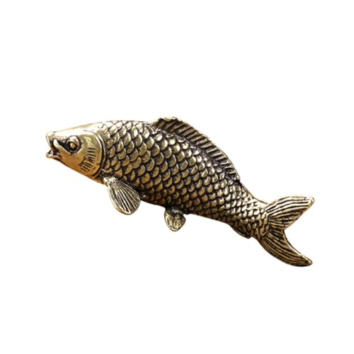 Cabilock Koi-Ornament Aus Kupfer Karpfen Dekoration Karpfenschmuck Für Den Tisch Adornos para Mesa De Karpfenverzierung Im Retro-Stil Mini- Wohnakzente Retro-Karpfen Light Brown von Cabilock