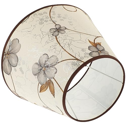 Cabilock Leuchtenschirm Lampenschirm Vintage Lampenschirm Mit Blumenmuster Lampenschirm Aus Stoff Stoff Vintage-blumen-lichtschirm Für Kronleuchter Tischlampe Stehleuchte Wandleuchte E27 Grau von Cabilock