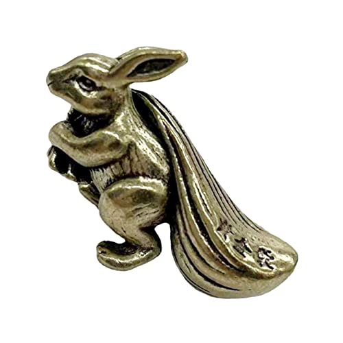 Cabilock Goldene Messing Bunny Statue Ostern Bunny Decor Ostern Tisch Ornamente Miniatur Figur von Cabilock