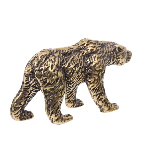 Cabilock Messing Schwarzbär Ornamente Glücksfigur Feng Shui Bär Tier Minifigur Tischdekoration Glücksbringer Heimdekoration Heimdekoration Tischdekoration Glücksstatuen Goldenes von Cabilock