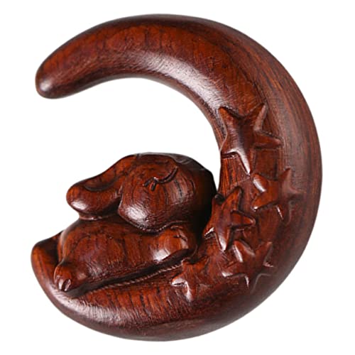 Cabilock Mond Kaninchen Statue 2023 Neujahrsschmuck Souvenir Kaninchen-armbandanhänger Tierkreiszeichen Taschenanhänger Dekorative Hängende Verzierung Mondfelsen Charme Sandelholz Geschenk von Cabilock