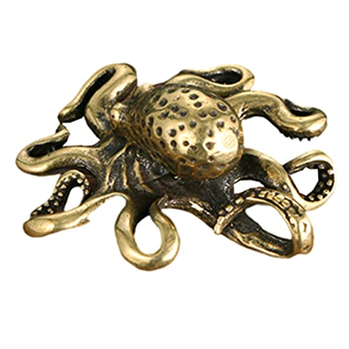 Cabilock Oktopus Aus Messing - Tischdekoration Feng Shui Aniaml-Statue Oktopus Spielzeug Oktopus- Für Den Innenbereich Autospielzeug Fischdekorationen Für Tank Golden von Cabilock