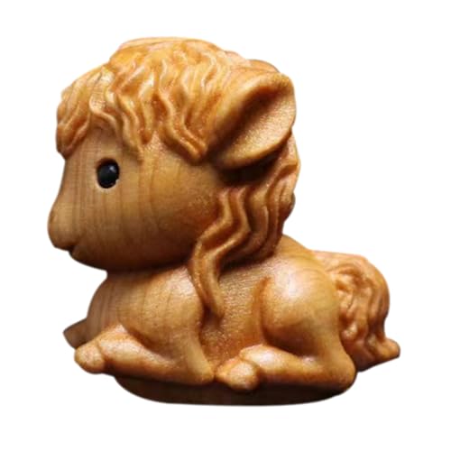 Cabilock Pferdeverzierung Süße Tierfigur Kleines Tier Mini Holzstatue Handgefertigte Holzdeko Naturholz Dekoration Tierstatuen Holz Wohnkultur Holzfiguren Holzdekore hölzern Coffee von Cabilock