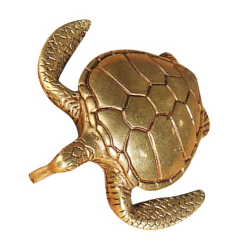 Cabilock Retro-schildkrötendekoration Dekorative Schildkrötenverzierung Heimdekoration Schildkrötenschmuck Schildkrötenstatue Schildkrötenskulptur Exquisite Schildkrötenfigur Golden Messing von Cabilock