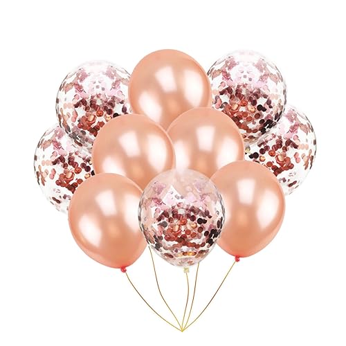 Cabilock Roségold Konfetti Ballons Und Klare Ballons Mit Glitzer Für Geburtstagsfeiern Hochzeiten Und Heiratsanträge 20 Konfetti Ballons Und 10 Einfarbige Ballons von Cabilock