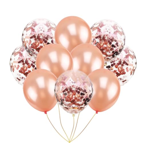 Cabilock Roségold Konfetti Ballons Und Klare Ballons Mit Glitzer Für Hochzeitsfeier Und Geburtstagsdekoration 20 Konfetti Ballons Und 10 Einfarbige Ballons von Cabilock