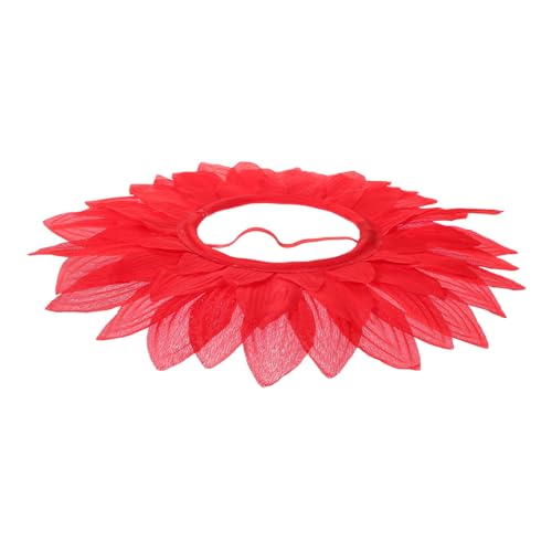 Cabilock Rotes Blumenstirnband Kopfbedeckung Kostüm Sonnenblumen-partydekoration Pride-accessoires Künstliche Sonnenblumen Sonnenblumen-show-kopfschmuck Lustige Kapuze Stütze Seidentuch von Cabilock