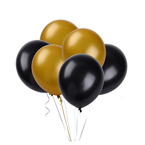 Cabilock Runde Latexballons Dekorative Ballons Für Geburtstag Und Hochzeit Party Deko 25 Goldene Und 25 Schwarze Ballons von Cabilock