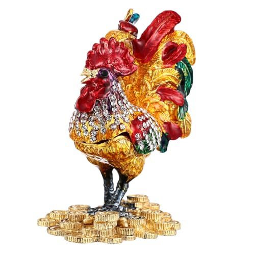 Cabilock Schmuckschatulle Mit Tiermotiv Klappdeckel Hahn Schmuckaufbewahrung Kristall Emaillierte Skulptur Ohrring-etui Halsketten-organizer Cabilock Schmuckschatulle Mit Tiermotiv Klappdeckel Hahn Schmuckaufbewahrung Kristall Emaillierte Skulptur Ohrring-etui Halsketten-organizer von Cabilock