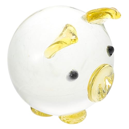 Cabilock Schweinchen Ornament Tischtier Tee Haustier Schreibtischdekoration Heimdekoration -Modell-dekor Tischfiguren -Statue Schweineschmuck Tierdekor Desktop-Dekoration Glas von Cabilock