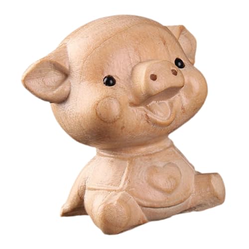 Cabilock Schweine-Ornamente aus Mahagoni für kinderspielzeug Home Decoration Holz handgeschnitztes Tier Haushase Holzschmuck für das Kunsthandwerk Wohnkultur von Cabilock