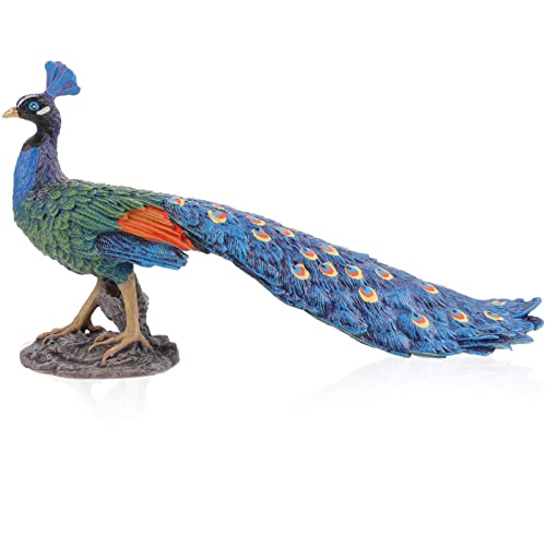 Cabilock Simulationsmodell Pfau Figur Pfau Tischdekoration Pfauen-tischdekoration Künstlich Pfau-Statue Pfau Mini Tafelaufsätze Für Zu Hause Desktop-Ornament PVC Blue von Cabilock