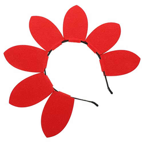 Cabilock Sonnenblumen-stirnband Stirnbänder Für Mädchen Gänseblümchen-kostüm Festival-haarband Sonnenblumenkrone Kopfschmuck Für Mädchen Entzückender Haarreif Party-haarreifen Vlies Rot von Cabilock