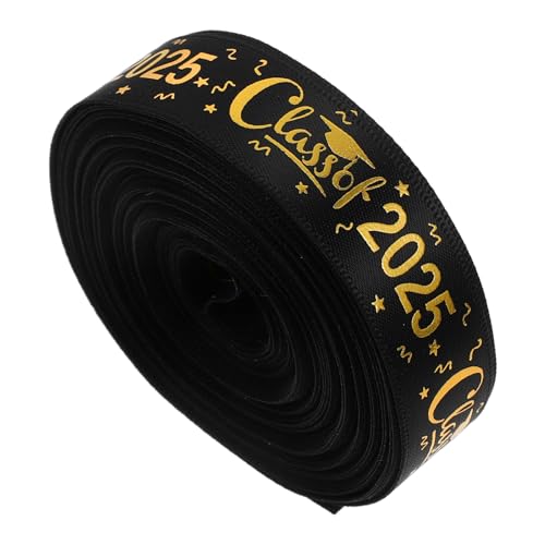 Cabilock Staffelungsband Band der Klasse 2025 Geschenkband selber Machen Geschenkverpackung Party Dekoration Festival - Banddekoration Geschenkbänder EIN Verpackungsband Polyester Black von Cabilock