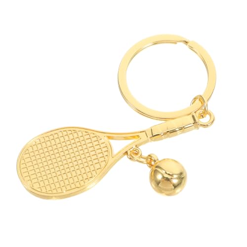 Cabilock Tennis-schlüsselanhänger Tennisschläger-schlüsselanhänger Tennis-souvenir Niedlicher Tennisball-schlüsselanhänger Schläger Schlüsselanhänger Tennis-anhänger Golden Zinklegierung von Cabilock