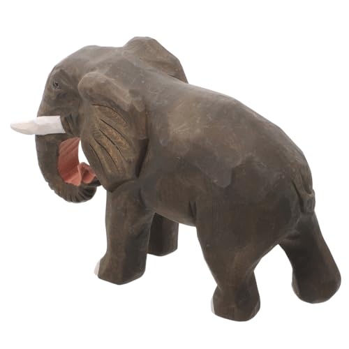 Cabilock Tierische Desktop-Ornamente Elefant für Frauen Statue Elefanten Tierskulpturenfiguren Spielzeugtiere feng Elefant aus Holz Hausskulptur Holzfiguren Tierdekoration hölzern Coffee von Cabilock