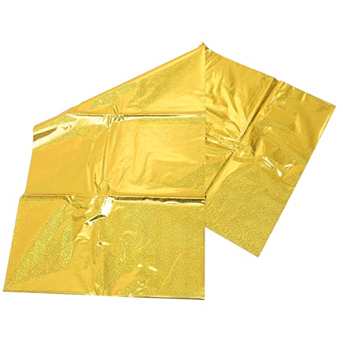 Cabilock Tischdecke aus -Aluminiumfolie Herzstück Tischdekoration Partytisch Geschlecht ästhetisch Dekorationsparty Tischdecke aus Folienfolie Partyzubehör Tischdecken Plastik Golden von Cabilock