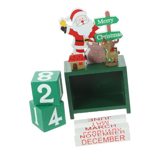 Cabilock Tischkalender schreibtisch dekoration weihnachts geldgeschenke weihnachtsgeschenk Traditioneller Weihnachtskalender santa s Heimkalender Dekoration für Weihnachtsfeiern Holz Green von Cabilock