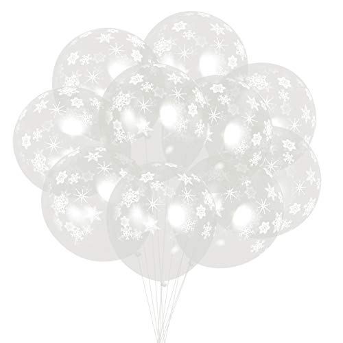 Cabilock 100er-pack 12 Zoll Weihnachts-latexballons Mit Schneeflocken Robust Und Langlebig Für Partydekorationen Fotohintergrund von Cabilock