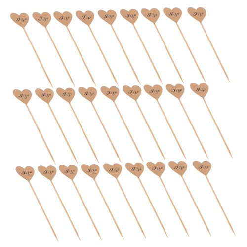 Cabilock Vintage Kraftpapier Herz Cupcake Picks Tortenstecker Für Hochzeiten Geburtstagsfeiern Taufe Und DIY Dessert Dekoration I DO Design von Cabilock