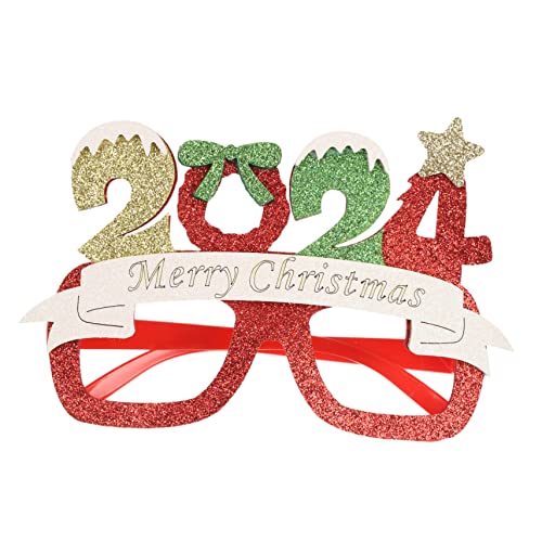 Cabilock Weihnachtsbrillengestell Brillengestelle für das neue Jahr Foto-Requisite Klasse 2024 weihnachtsparty accessoires weihnachtsfotos accessoires Sonnenbrille Partybrillen von Cabilock