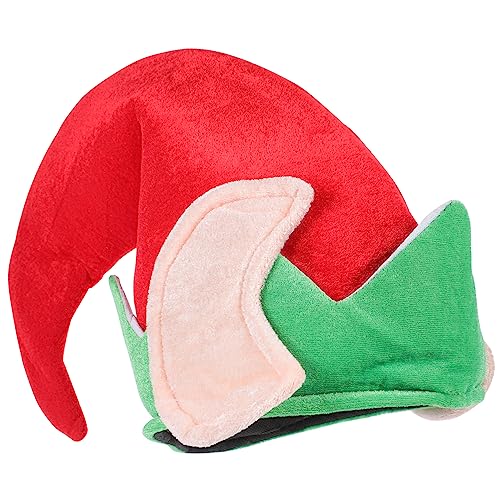 Cabilock Weihnachtselfenmütze Weihnachtsmannkostüm Elfenmützen Mit Ohren Weihnachtselfen-dekorationen Weihnachtliche Kostümdekorationen Urlaubshut Weihnachtsmann-outfit Plüschstoff Colorful von Cabilock