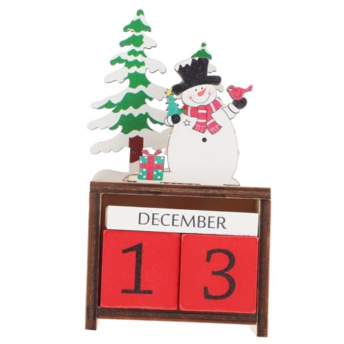 Cabilock Weihnachtskalender Aus Holz Weihnachtliche Tischdekorationen Schneemann-blockkalender Regaldekorationen Weihnachtstischkalender Weihnachtskalender Schmuck Colorful Hölzern von Cabilock